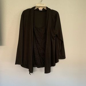Black cardigan with built in lace top